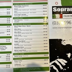 Soprano's Bar & Pizzeria - Menu