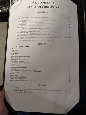 Menu photo 3 The Steakhouse Paso Robles, CA Menu photo 3 The Steakhouse Paso Robles, CA