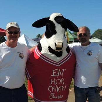 Toney's Floor Care - Steve & Tim enjoying a beautiful afternoon with the Chick-fil-A cow at the unveiling of Toney's Floor Care! - Carpet Cleaning Near Me - Mint Hill, North Carolina Toney's Floor Care - Steve & Tim enjoying a beautiful afternoon with the Chick-fil-A cow at the unveiling of Toney's Floor Care! - Carpet Cleaning Near Me - Mint Hill, North Carolina