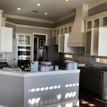 Code Blue Painting & Renovations - Two tone kitchen Cabinets - Roofing Near Me Code Blue Painting & Renovations - Two tone kitchen Cabinets - Roofing Near Me