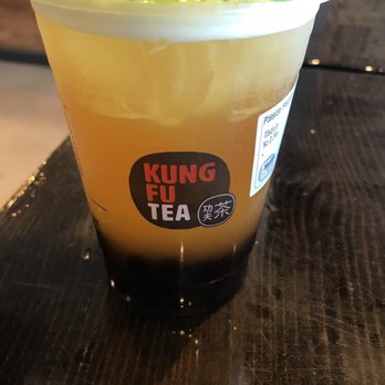 Kung Fu Tea - Passion fruit green tea with bubbles - Bubble Tea Near Me - Austin, Texas Kung Fu Tea - Passion fruit green tea with bubbles - Bubble Tea Near Me - Austin, Texas