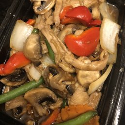 Ginger Chicken, full of mushrooms, after requesting no mushrooms and being told Ginger Chicken doesn't have mushrooms. Ginger Chicken, full of mushrooms, after requesting no mushrooms and being told Ginger Chicken doesn't have mushrooms.