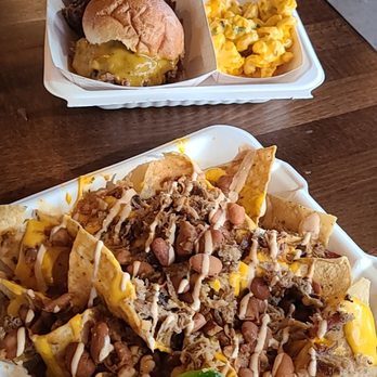 S-a Bbq - Got two brisker sliders subbed saw for Mac n cheese and pork Fiesta bowl - Barbeque Near Me - Albuquerque, New Mexico