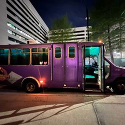 Dallas Massage Chair Bus Tours - The Hype Bud !!  The pick up is RIGHT across the street from the gold statue in DWNT Dallas.