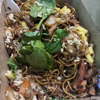 Curbside King - Teriyaki chicken on noodles...mixed up - Food Trucks Near Me - Phoenix, Oregon
