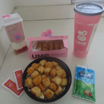 Ume Tea - Tofu rice bowl, vegetable rolls, guava strawberry sticky rice yogurt, brown sugar boba. - Bubble Tea Near Me - North Hollywood, California Ume Tea - Tofu rice bowl, vegetable rolls, guava strawberry sticky rice yogurt, brown sugar boba. - Bubble Tea Near Me - North Hollywood, California