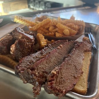 Smoke N Magic - Brisket & burnt end plate with fries. - Barbeque Near Me - Kansas City, Missouri Smoke N Magic - Brisket & burnt end plate with fries. - Barbeque Near Me - Kansas City, Missouri