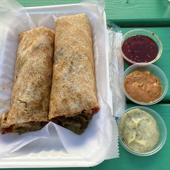 Turmeric Street Style - Mushroom dosa and dipping sauces - Indian Near Me - St. Louis, Missouri