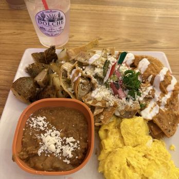 La Malquerida By Dolche - Chilaquiles half poblano and half chipotle - Breakfast & Brunch Near Me - National City, California