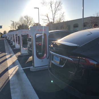 Tesla Supercharger - There are about 10 charging stations here and it was pretty accessible when I arrived on Friday afternoon. - EV Charging Stations Near Me - Napa, California