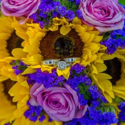Mountain View Grant Florist - My sunflower wedding bouquet