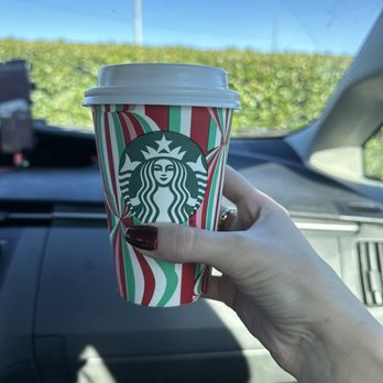 Starbucks - First holiday cup of the year. Pro tip: park & go in. MUCH shorter than the drive through - Coffee & Tea Near Me - Opelika, Alabama