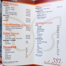 Menu of services and prices! Menu of services and prices!