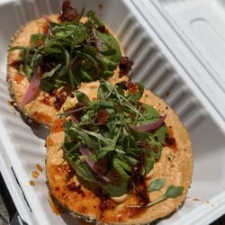 Mother Dough Bagels - The Avocado with Chili Crunch and Gochujang Spread