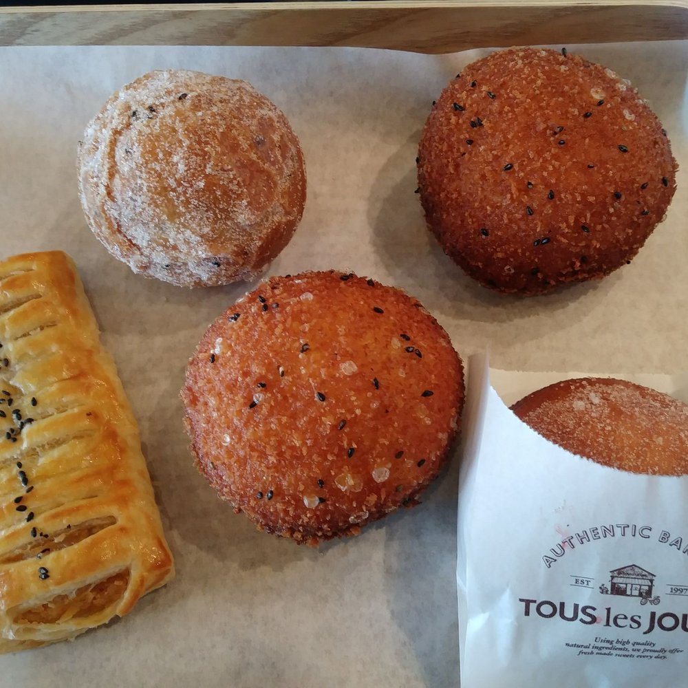 Tous Les Jours - Sesame donut, curry croquettes, red bean donut and sweet potato pastry. All were delicious! - Bakeries Near Me - Beaverton, Oregon Tous Les Jours - Sesame donut, curry croquettes, red bean donut and sweet potato pastry. All were delicious! - Bakeries Near Me - Beaverton, Oregon