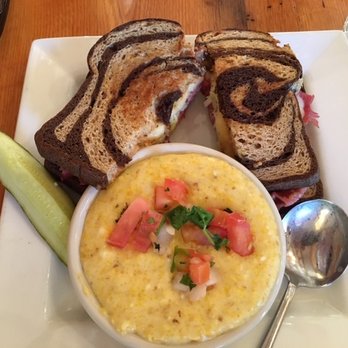 Cafe Homestead - Reuben sandwich with jalapeno cheese grits for the side. - American Near Me - Waco, Texas Cafe Homestead - Reuben sandwich with jalapeno cheese grits for the side. - American Near Me - Waco, Texas