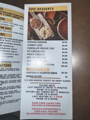Menu photo 3 Jameson's Neptune City, NJ
