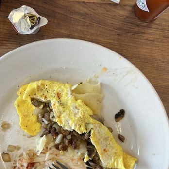 Ari’s Pancake House - Make You Own Omelet - notice the slice of cheese that wasn't cooked into the omelet. - Salad Near Me - Greenwood, Indiana Ari’s Pancake House - Make You Own Omelet - notice the slice of cheese that wasn't cooked into the omelet. - Salad Near Me - Greenwood, Indiana