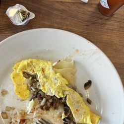 Make You Own Omelet - notice the slice of cheese that wasn't cooked into the omelet.