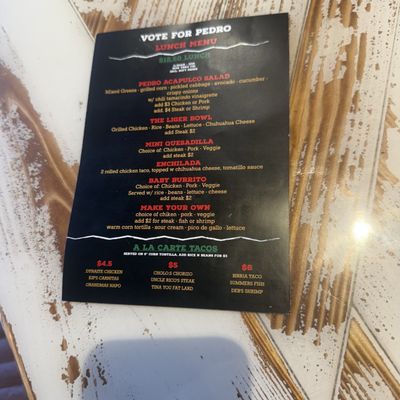 Menu photo 4 Vote For Pedro Boca Raton, FL