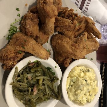 Hidden Manna Cafe - Six whole chicken wings, green beans and potato salad - Breakfast & Brunch Near Me - Matteson, Illinois