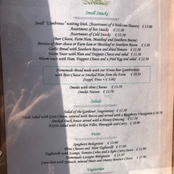 Bierbrasserie Cambrinus - Menu - Beer Bar Near Me - Bruges, VWV Bierbrasserie Cambrinus - Menu - Beer Bar Near Me - Bruges, VWV