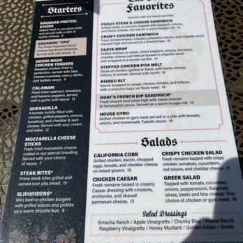 Three Legged Goat - a menu on a table - Sports Bars Near Me - Detroit, Michigan