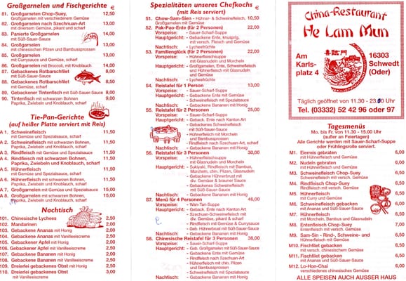 Menu photo 2 He Lam Mun Schwedt, BB