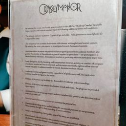 Oddyssey Manor - Venue code of conduct - menu - Cocktail Bars Near Me - Las Vegas, Nevada
