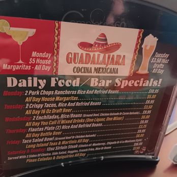 Guadalajara Cocina Mexicana - Daily specials - Mexican Near Me - Melissa, Texas