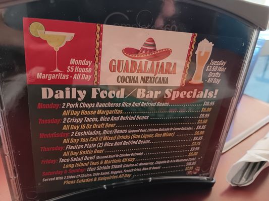 Menu photo 8 Guadalajara Cocina Mexicana Melissa, TX