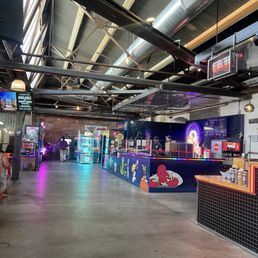 Arcade area with claw machines Arcade area with claw machines
