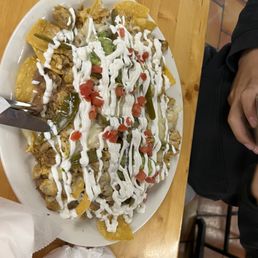 Super nachos con carne asada Super nachos con carne asada