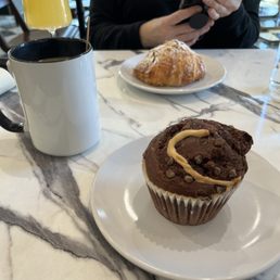 Almond croissant Chocolate cheesecake muffin Almond croissant Chocolate cheesecake muffin