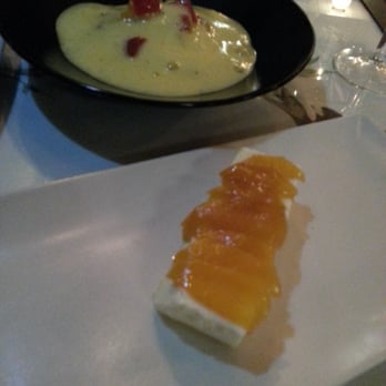 Arume - desserts: fruit with gin & flan - Mediterranean Near Me - Barcelona, B