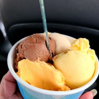 Booza Emeesa - Chocolate, hazelnut, mango, and orange. - Ice Cream & Frozen Yogurt Near Me - Bedford, Nova Scotia Booza Emeesa - Chocolate, hazelnut, mango, and orange. - Ice Cream & Frozen Yogurt Near Me - Bedford, Nova Scotia
