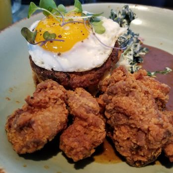 Root Down - Fried chicken and goat cheese biscuit - New American Near Me - Denver, Colorado