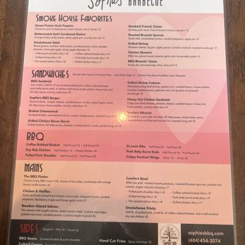 Sophie's BBQ - Food menu - Barbeque Near Me - Havertown, Pennsylvania