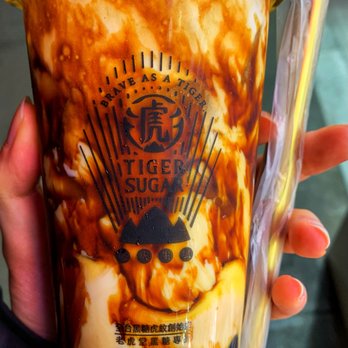 Tiger Sugar - Brown Sugar Milk Tea with Boba, Pudding, and Cream Mousse - Bubble Tea Near Me - New York, New York Tiger Sugar - Brown Sugar Milk Tea with Boba, Pudding, and Cream Mousse - Bubble Tea Near Me - New York, New York