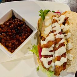 Baldwin City Beer Company - Turkey club ($14 as of 12/2) with beans.  The sandwich is a real slice of turkey breast!  It was incredibly good and the beans were great.
