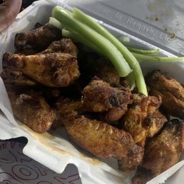 Delicious wings and the blue cheese is