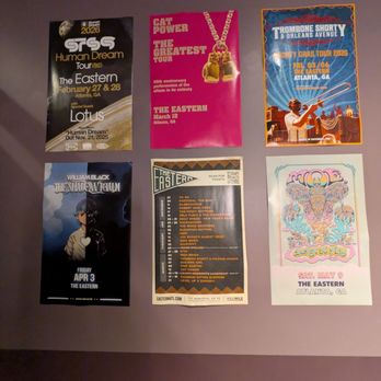 The Eastern - Upcoming events on bathroom wall - Music Venues Near Me - Atlanta, Georgia