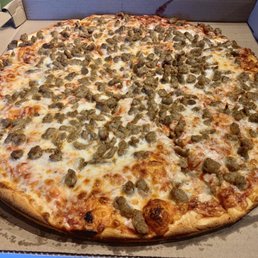 Sausage pizza. Sausage pizza.