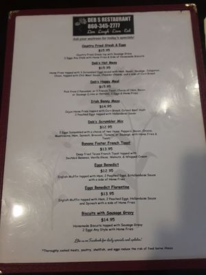 Menu photo 1 Deb's Restaurant Higganum, CT Menu photo 1 Deb's Restaurant Higganum, CT