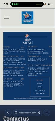 Menu photo 2 La Cosina Azul Livermore , CA