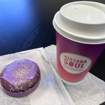 Nirvana Soul Coffee - Ube mochi and large Honey lavender latte w. Macadamia milk. Hee - Coffee & Tea Near Me - Cupertino, California Nirvana Soul Coffee - Ube mochi and large Honey lavender latte w. Macadamia milk. Hee - Coffee & Tea Near Me - Cupertino, California