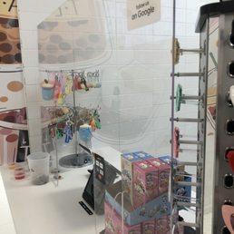 Cashier area, they sell little boba keychains too Cashier area, they sell little boba keychains too