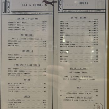 Otto's Coffee and Fine Foods - Menu - Cafes Near Me - Dallas, Texas