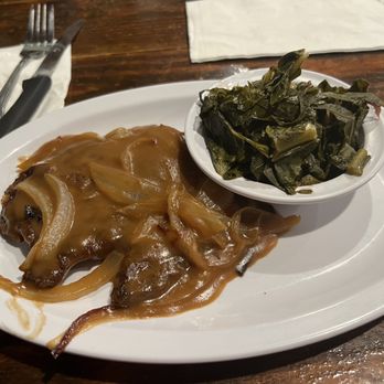 Hannibal's Kitchen - Liver and onions with greens - Barbeque Near Me - Charleston, South Carolina