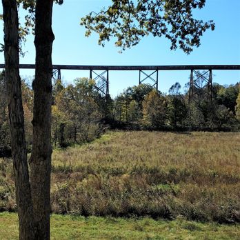 Tulip Trestle Observation Deck - part of the 2295 feet span - Local Flavor Near Me - Bloomfield, Indiana Tulip Trestle Observation Deck - part of the 2295 feet span - Local Flavor Near Me - Bloomfield, Indiana